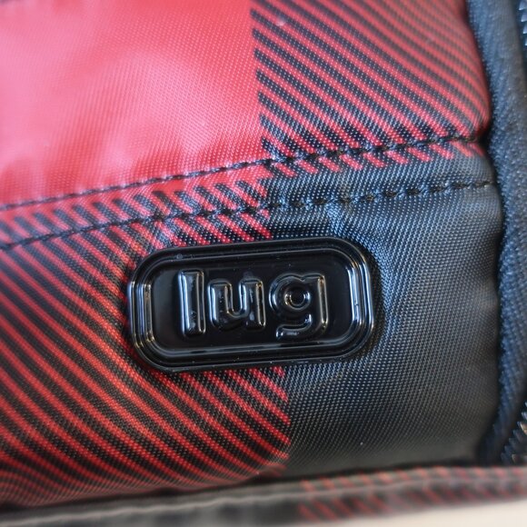 NWOT Womens Trolley Lug Buffalo Check Red Black Zip Pockets Travel Cosmetic Case - Picture 13 of 13